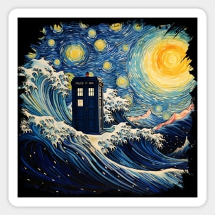 Starry Tardis Wave Sticker